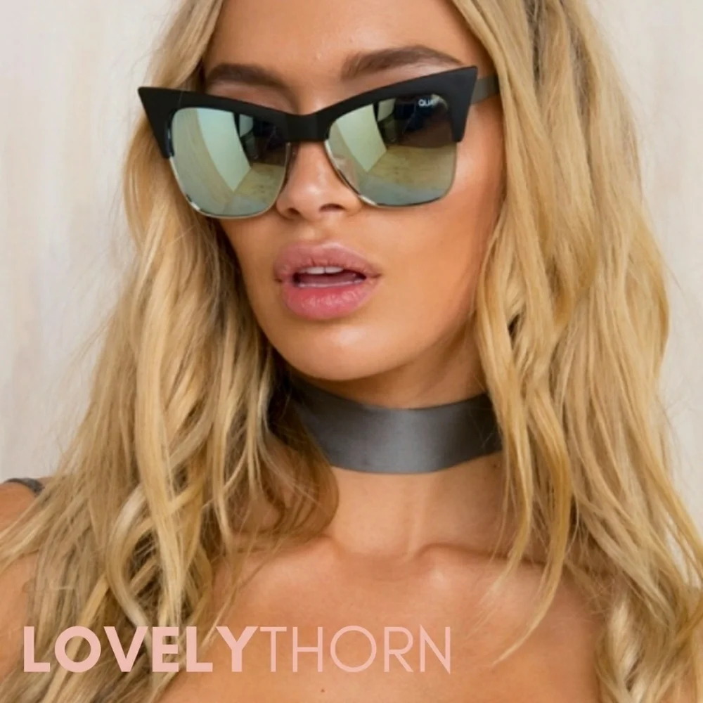 QUAY // ltd ed desi perkins collaboration retro-glam mint mirrored lens cateyes
